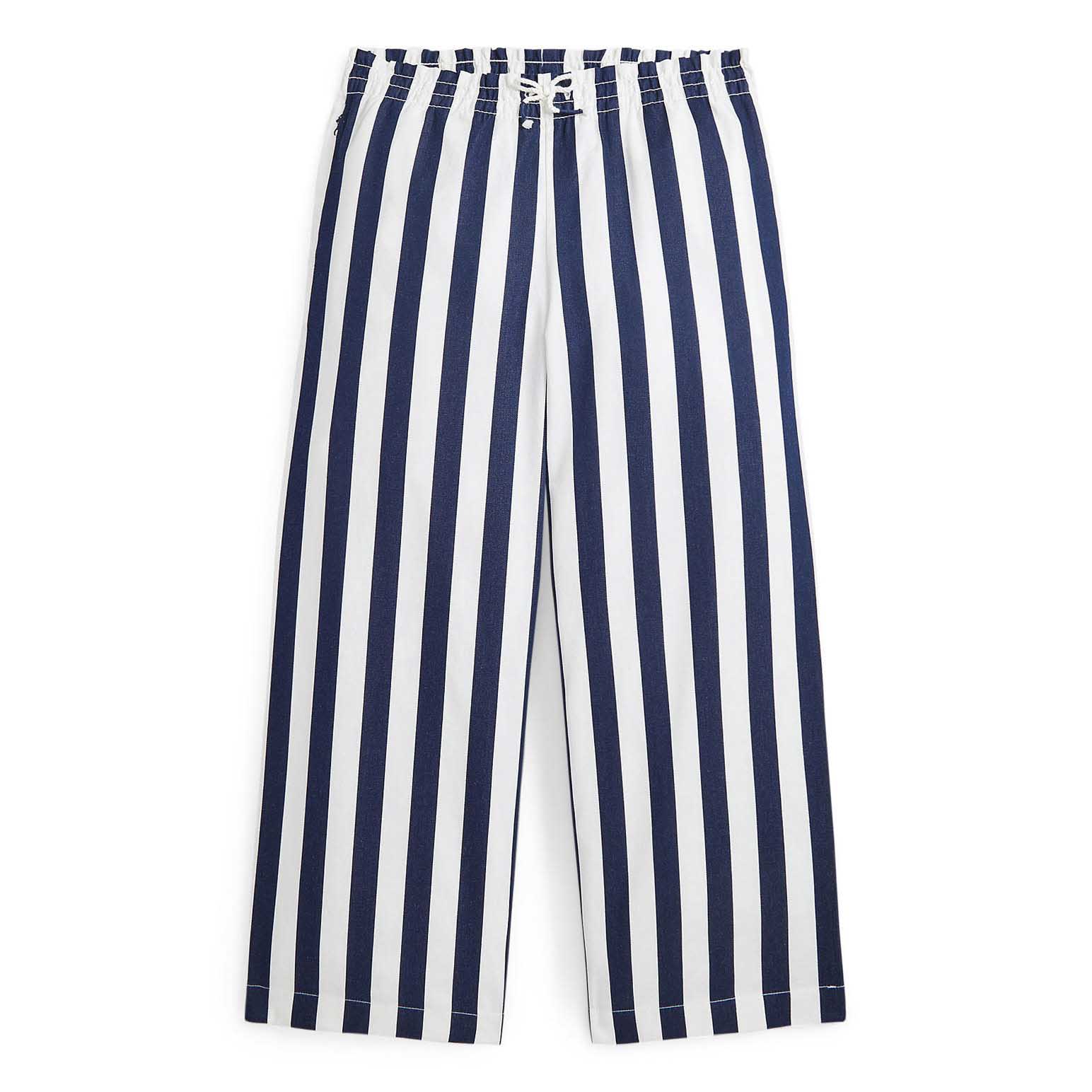 Ralph Lauren Striped Cotton Dobby Wide Leg Pant